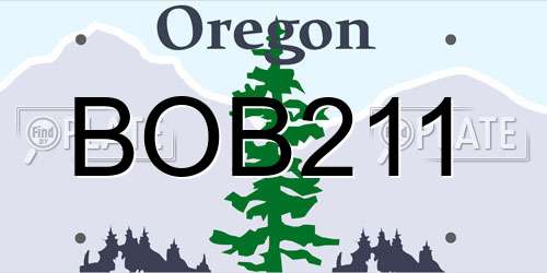 BOB211 Oregon License Plate
