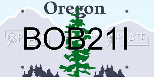 BOB21I Oregon License Plate