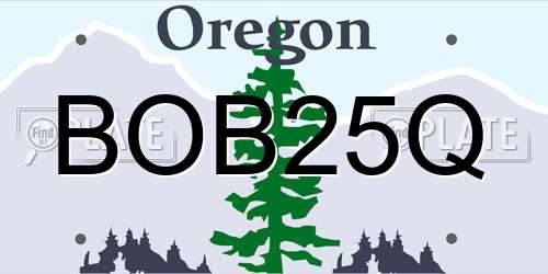 BOB25Q Oregon License Plate