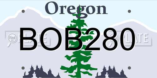 BOB280 Oregon License Plate