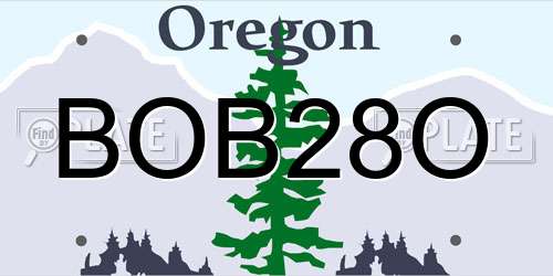 BOB28O Oregon License Plate