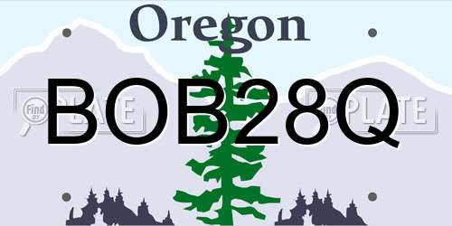 BOB28Q Oregon License Plate