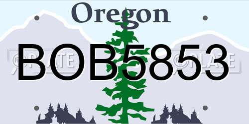 BOB5853 Oregon License Plate