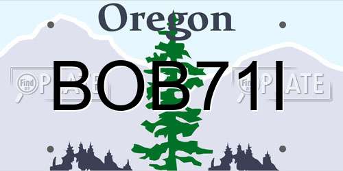 BOB71I Oregon License Plate