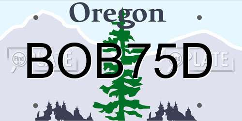 BOB75D Oregon License Plate