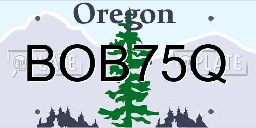 BOB75Q Oregon License Plate