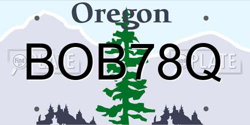 BOB78Q Oregon License Plate