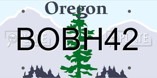 BOBH42 Oregon License Plate