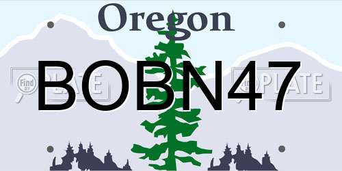 BOBN47 Oregon License Plate