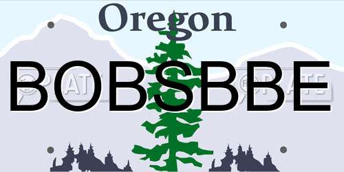 BOBSBBE Oregon License Plate
