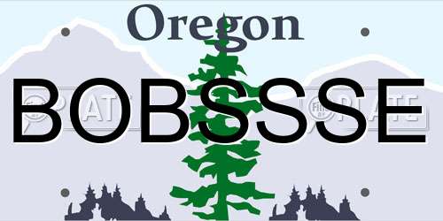 BOBSSSE Oregon License Plate