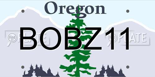 BOBZ11 Oregon License Plate