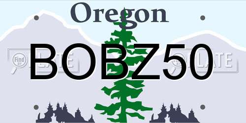 BOBZ50 Oregon License Plate