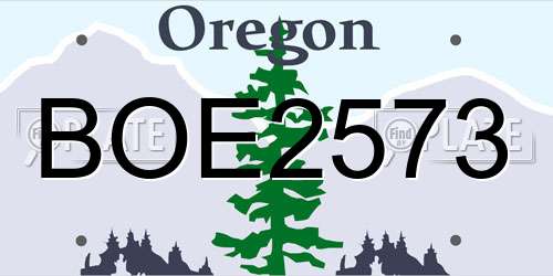 BOE2573 Oregon License Plate