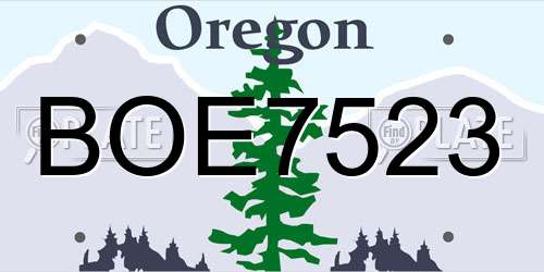BOE7523 Oregon License Plate