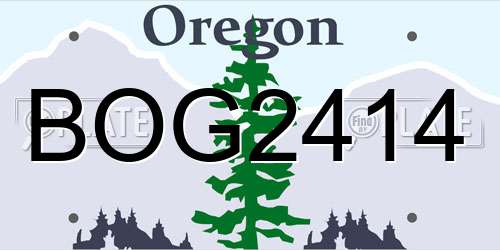 BOG2414 Oregon License Plate