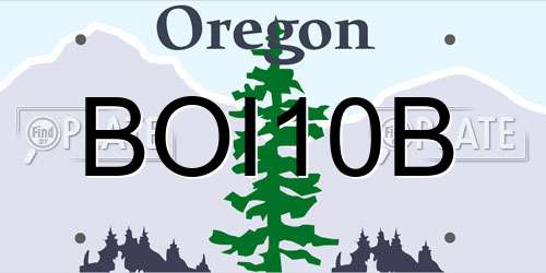 BOI10B Oregon License Plate
