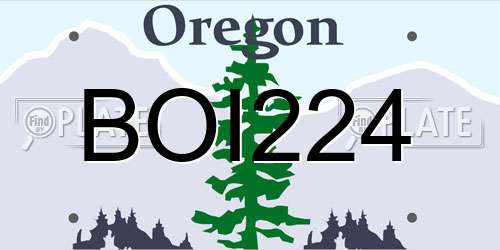 BOI224 Oregon License Plate