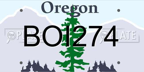 BOI274 Oregon License Plate
