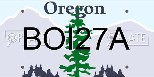 BOI27A Oregon License Plate