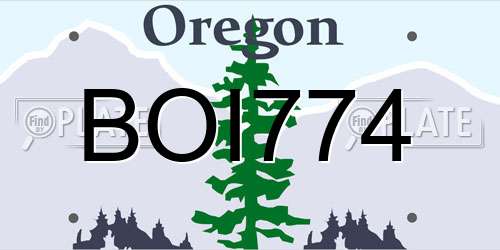 BOI774 Oregon License Plate