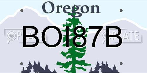 BOI87B Oregon License Plate