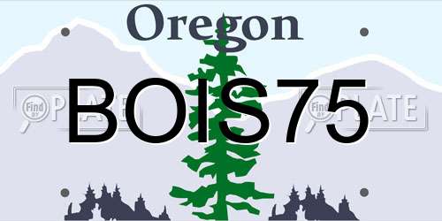 BOIS75 Oregon License Plate