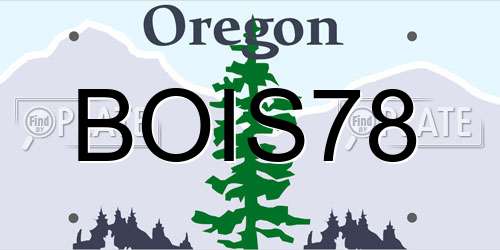 BOIS78 Oregon License Plate