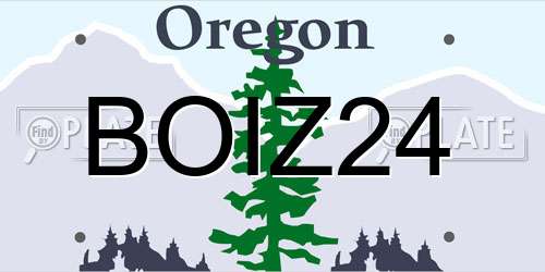 BOIZ24 Oregon License Plate
