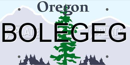 BOLEGEG Oregon License Plate