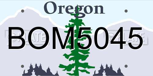 BOM5045 Oregon License Plate