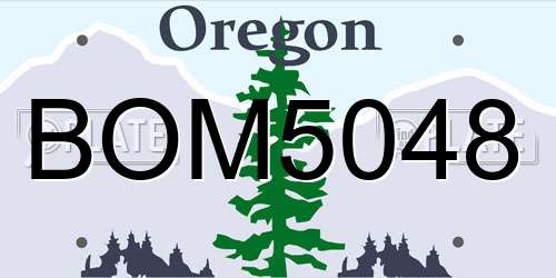 BOM5048 Oregon License Plate