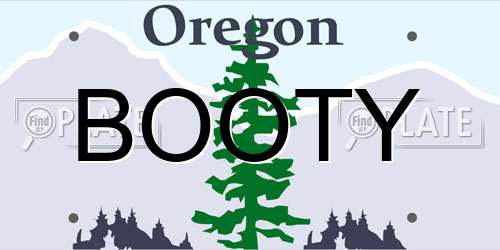 BOOTY Oregon License Plate