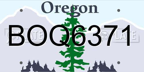 BOQ6371 Oregon License Plate