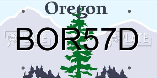BOR57D Oregon License Plate