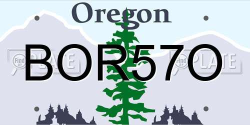BOR57O Oregon License Plate