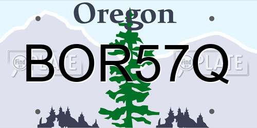 BOR57Q Oregon License Plate