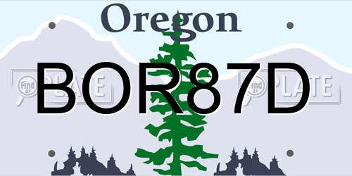 BOR87D Oregon License Plate