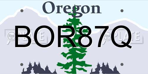 BOR87Q Oregon License Plate