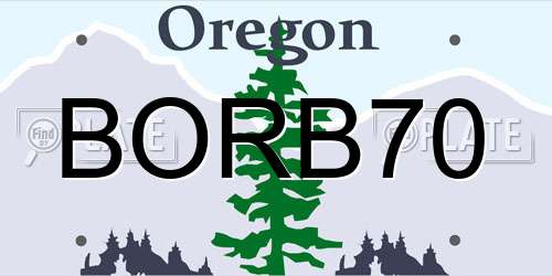 BORB70 Oregon License Plate