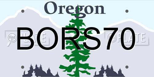 BORS70 Oregon License Plate