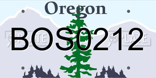 BOS0212 Oregon License Plate