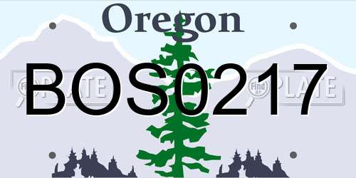 BOS0217 Oregon License Plate
