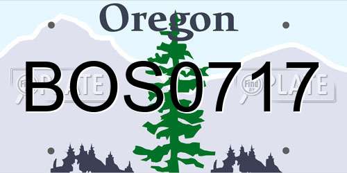 BOS0717 Oregon License Plate