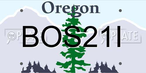 BOS21I Oregon License Plate