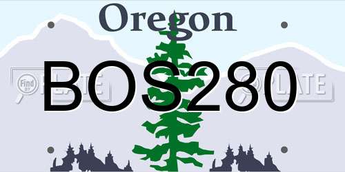 BOS280 Oregon License Plate