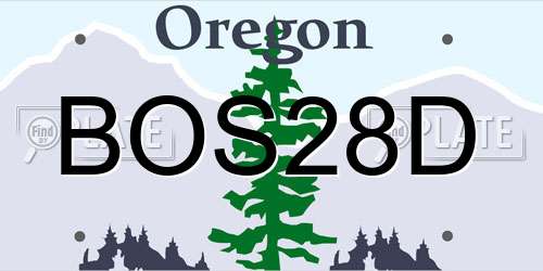 BOS28D Oregon License Plate