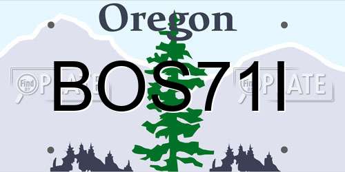 BOS71I Oregon License Plate