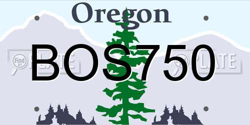 BOS750 Oregon License Plate