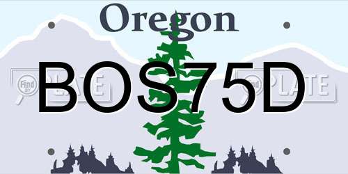 BOS75D Oregon License Plate